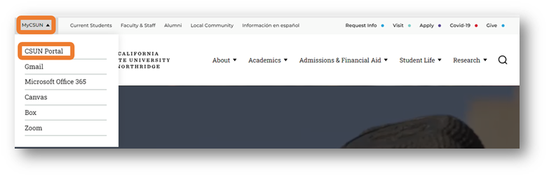 Step 1 - CSUN Portal Login